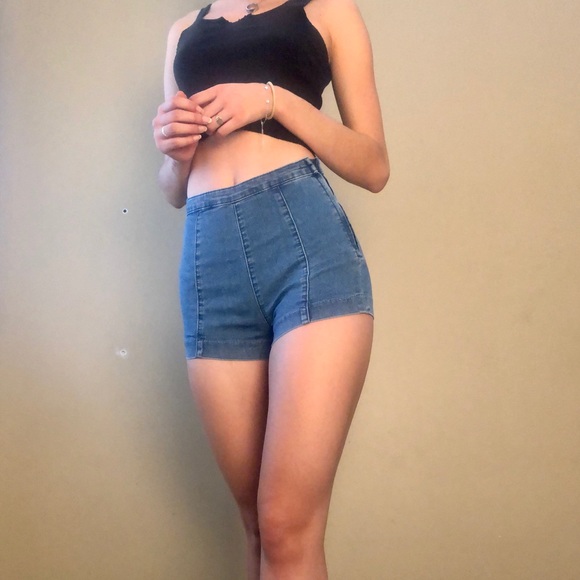 High Waisted Jean Shorts - Picture 2 of 5